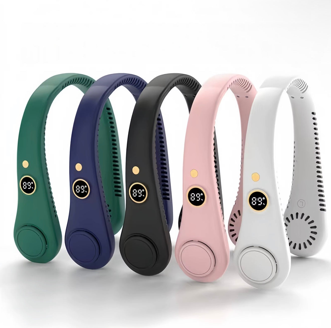 Tragbarer Nackenventilator mit LED-Display & 5 Geschwindigkeitsstufen