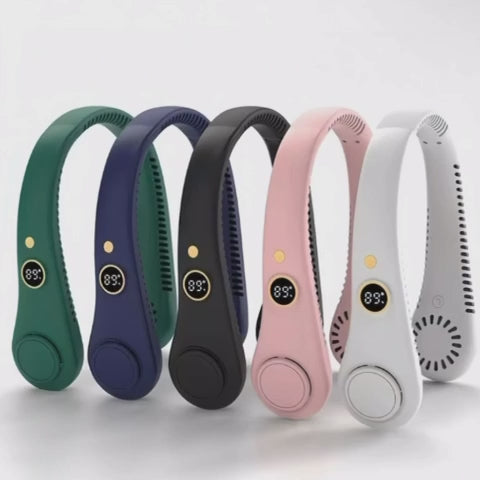 Tragbarer Nackenventilator mit LED-Display & 5 Geschwindigkeitsstufen